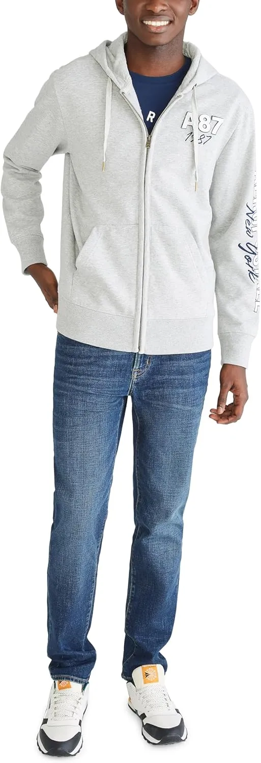 AEROPOSTALE Men's Aero Logo Full Zip Hoodie-Left Chest