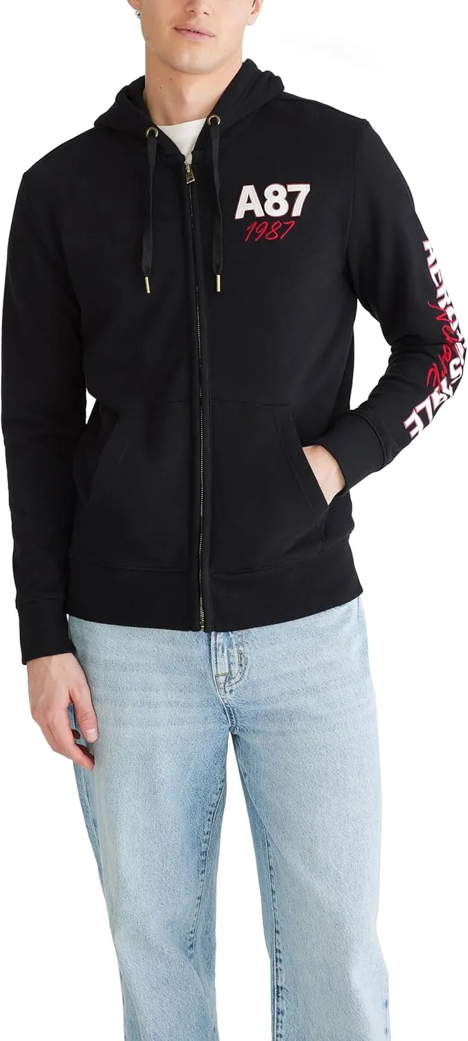 AEROPOSTALE Men's Aero Logo Full Zip Hoodie-Left Chest