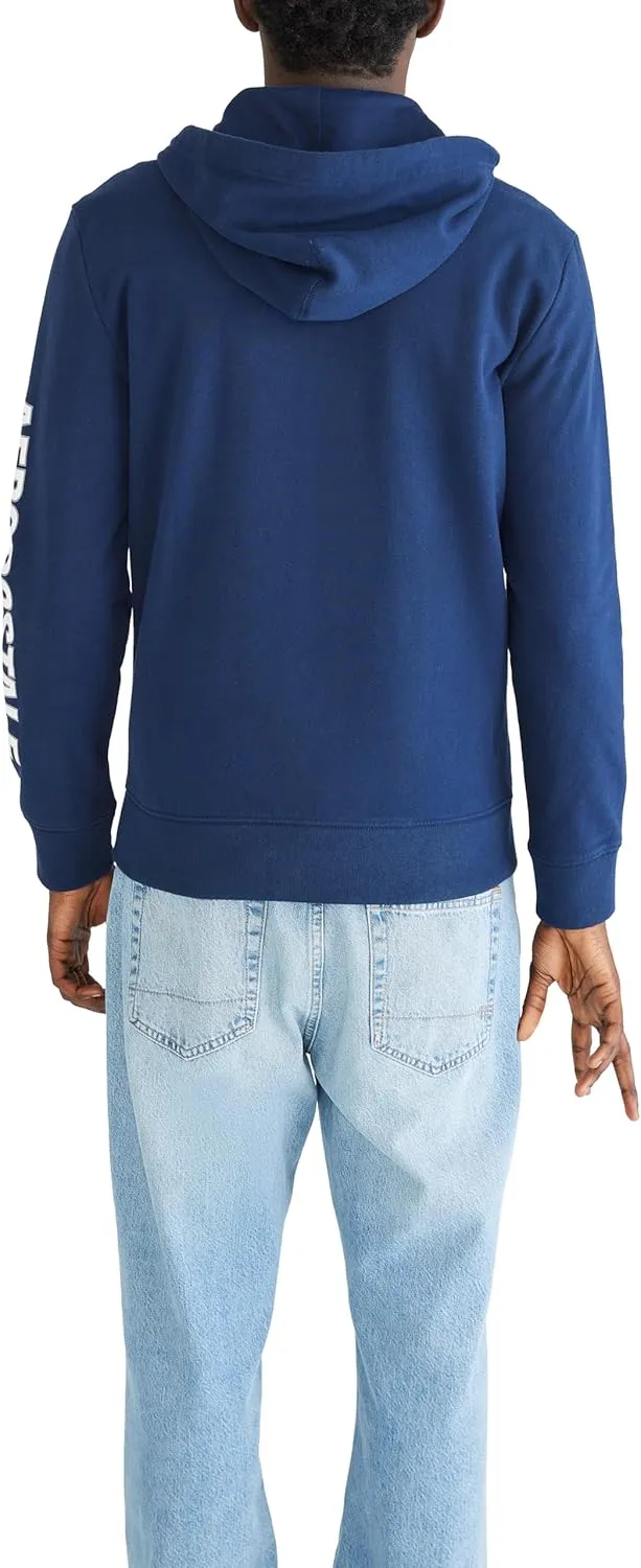 AEROPOSTALE Men's Aero Logo Full Zip Hoodie-Left Chest