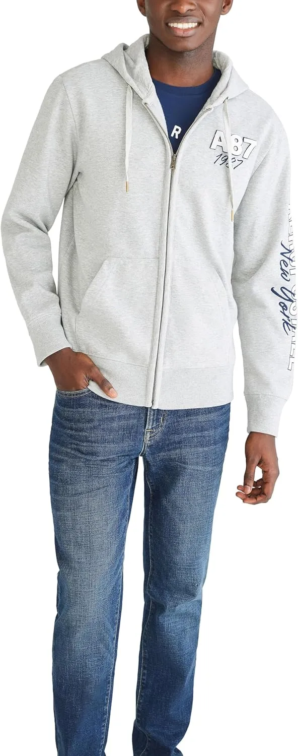 AEROPOSTALE Men's Aero Logo Full Zip Hoodie-Left Chest