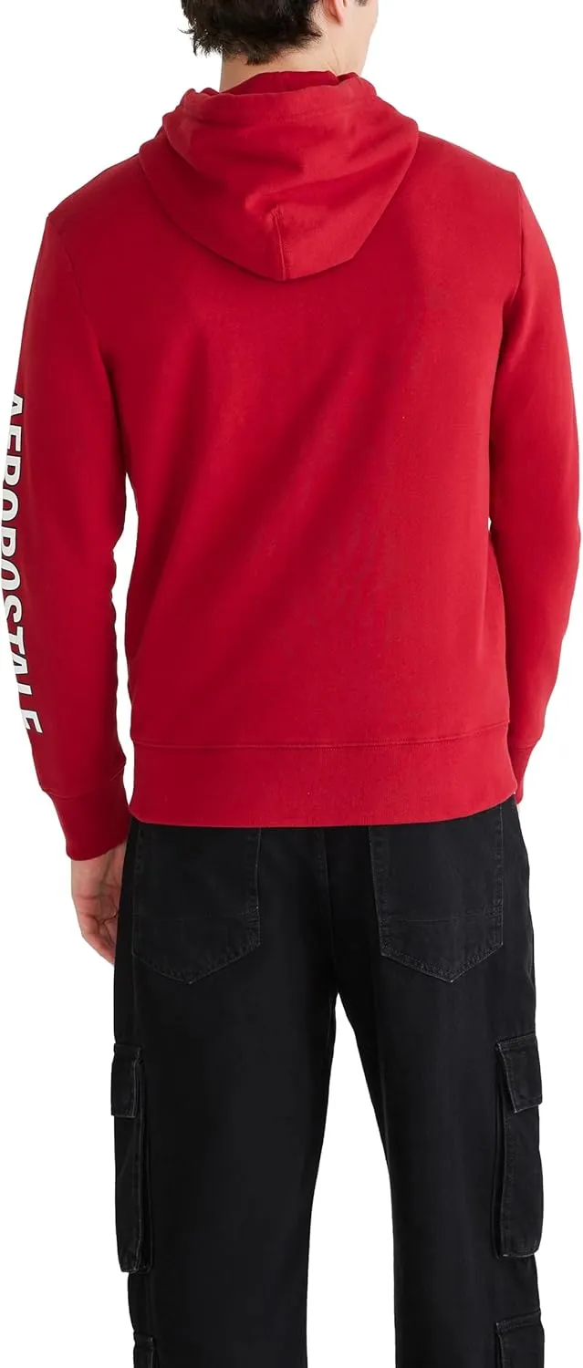 AEROPOSTALE Men's Aero Logo Full Zip Hoodie-Left Chest