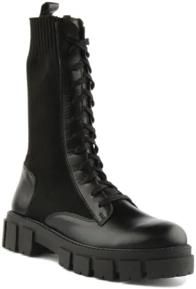 Astera Lace up Ankle Boots In Black