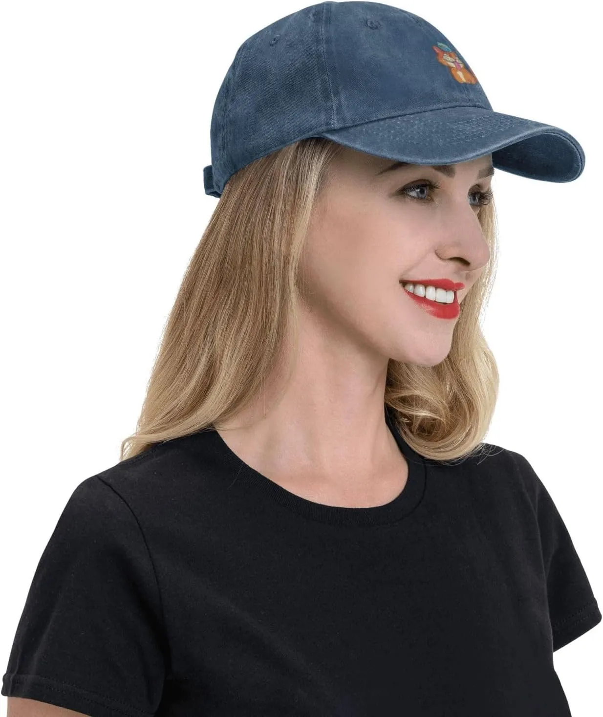 Cute Cat with Head in Fish Tank Baseball Cap for Men Women Adjustable Vintage Washed Cotton Dad Hat