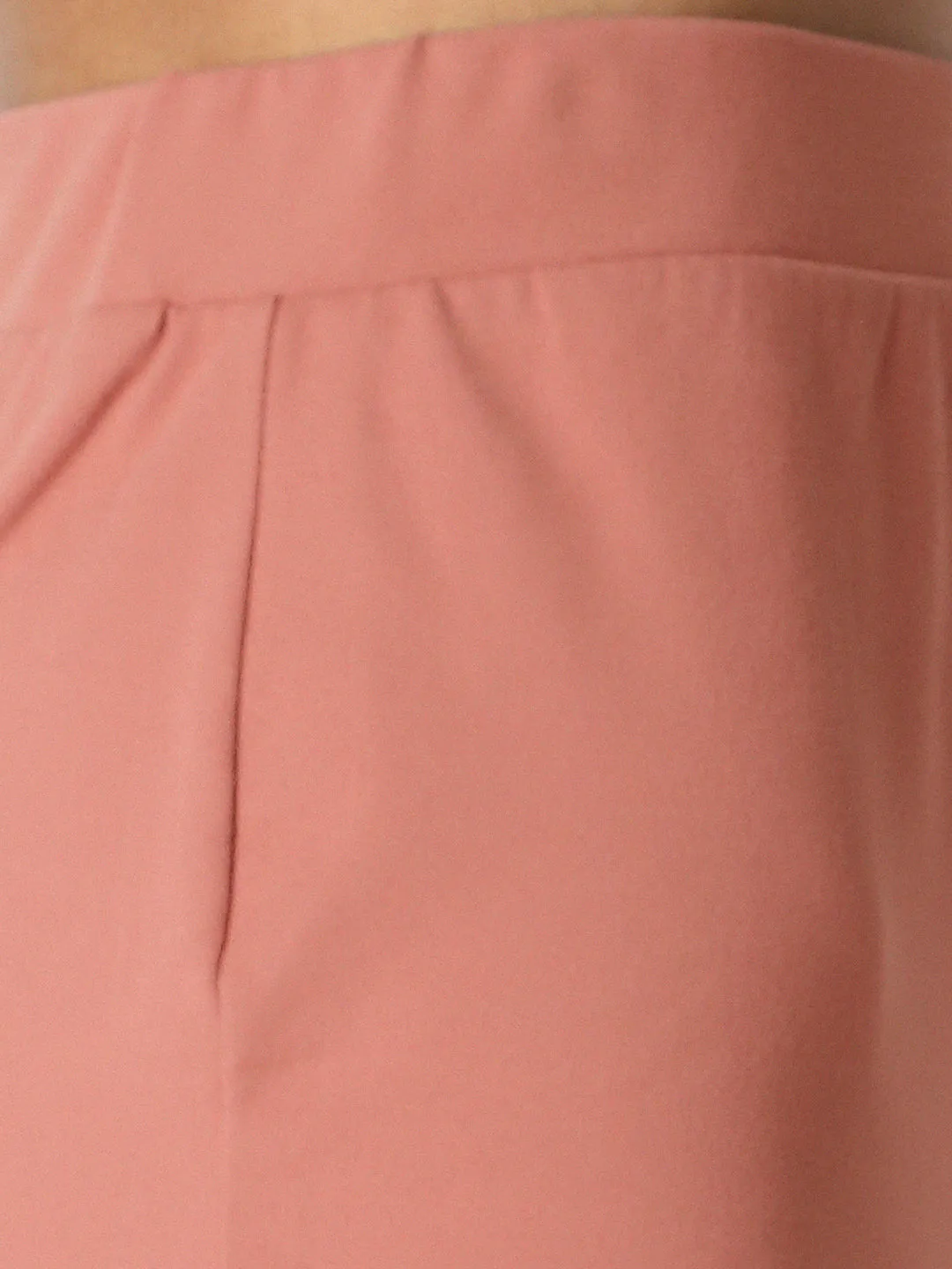 Disrupt Women Peach Back Slit Slim Fit Midi Skirt