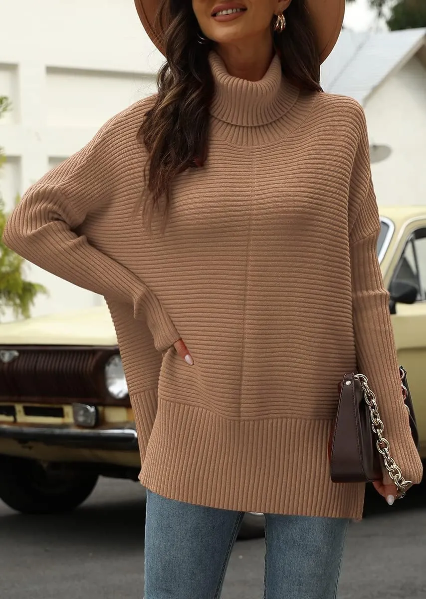 EFAN Women's Turtleneck Oversized Sweaters Fall Outfits Clothes Trendy Fashion Long Pullover Knit Winter Tunic 2025