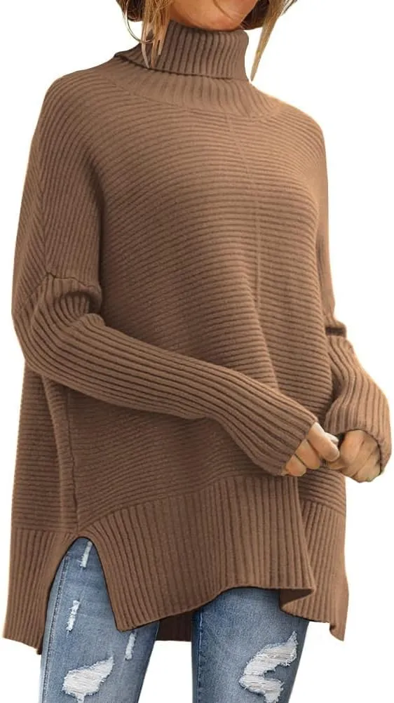 EFAN Women's Turtleneck Oversized Sweaters Fall Outfits Clothes Trendy Fashion Long Pullover Knit Winter Tunic 2025