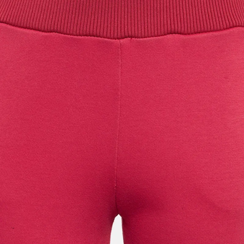 Fendi Pink Cotton Knit Logo Band Detail Track Pant