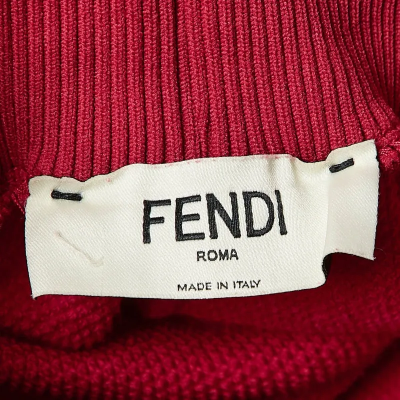 Fendi Pink Cotton Knit Logo Band Detail Track Pant