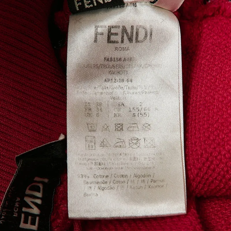 Fendi Pink Cotton Knit Logo Band Detail Track Pant