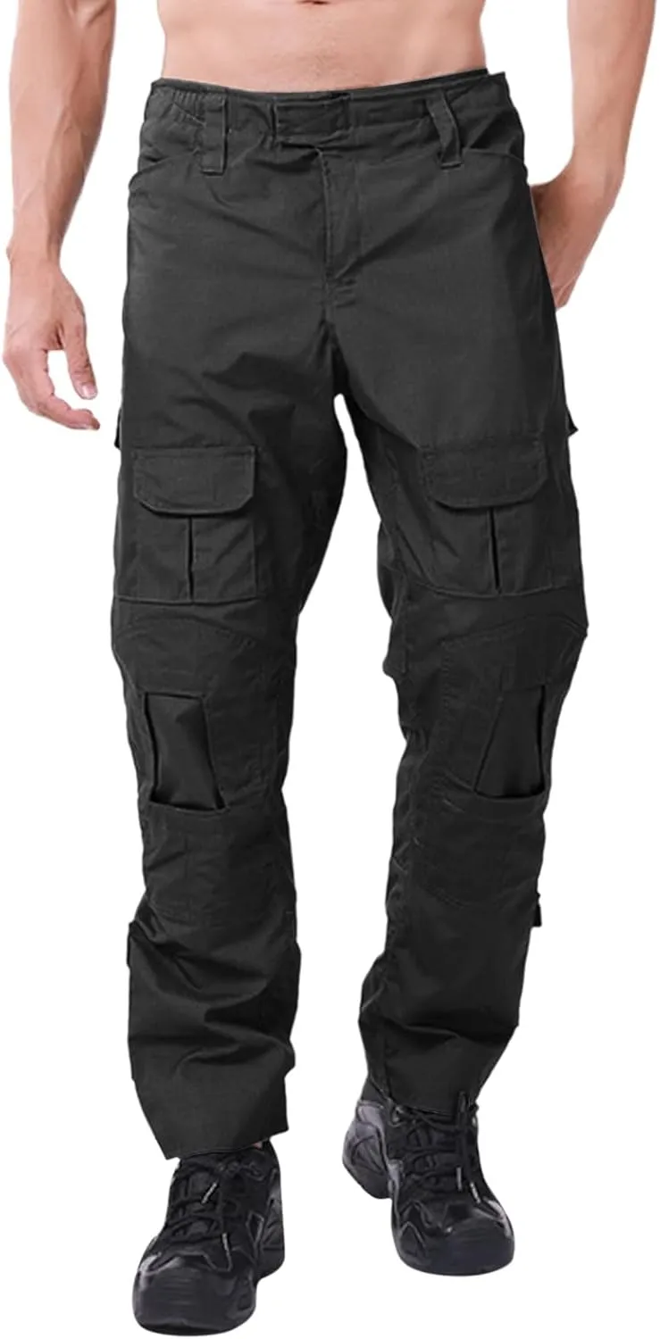 GIERIDUC Mens Heavyweight Fleece Sweatpants Tactical Pants for Men Black Corduroy Pants Mens Skinny Sweatpants