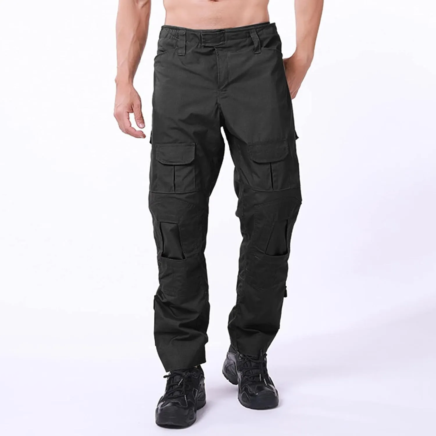 GIERIDUC Mens Heavyweight Fleece Sweatpants Tactical Pants for Men Black Corduroy Pants Mens Skinny Sweatpants
