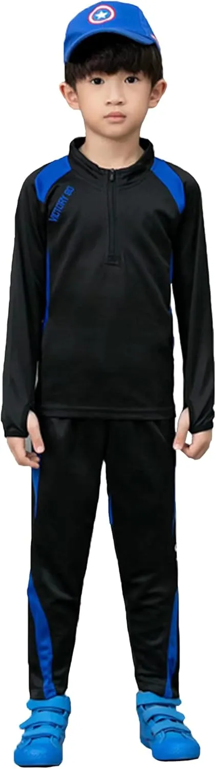 Hiheart Boys Quick Dry Long Sleeve Jogger Set 2 Piece Athletic Tracksuit