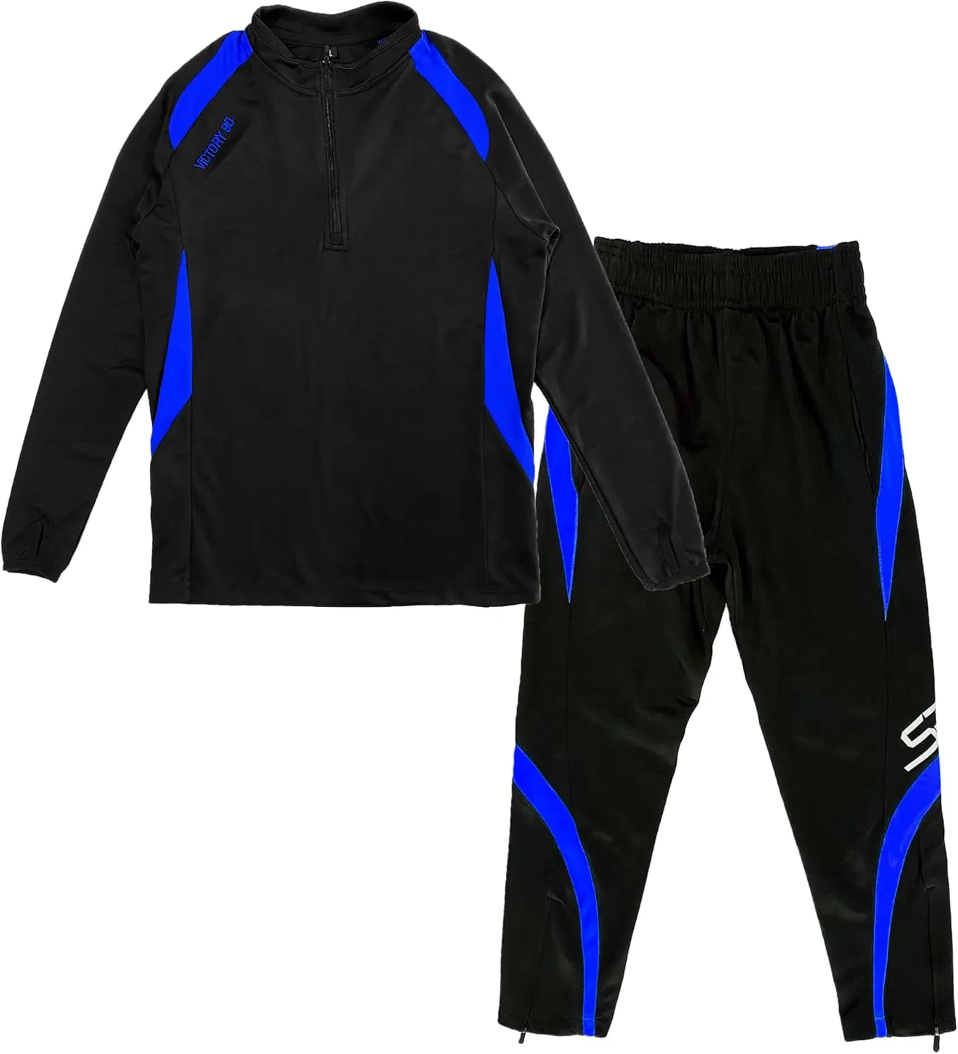 Hiheart Boys Quick Dry Long Sleeve Jogger Set 2 Piece Athletic Tracksuit