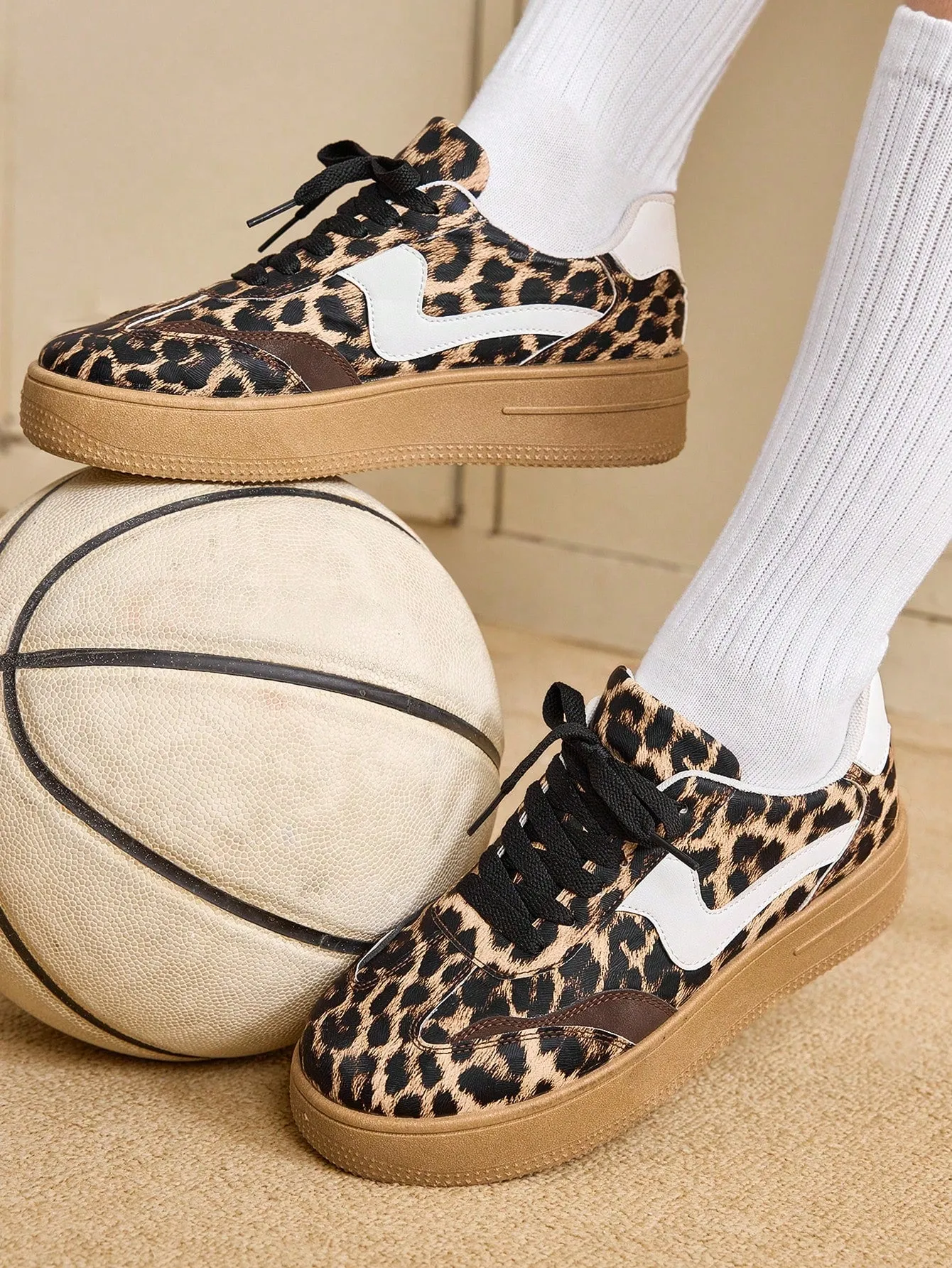 Leopard Print Leisure Chunky Sneakers