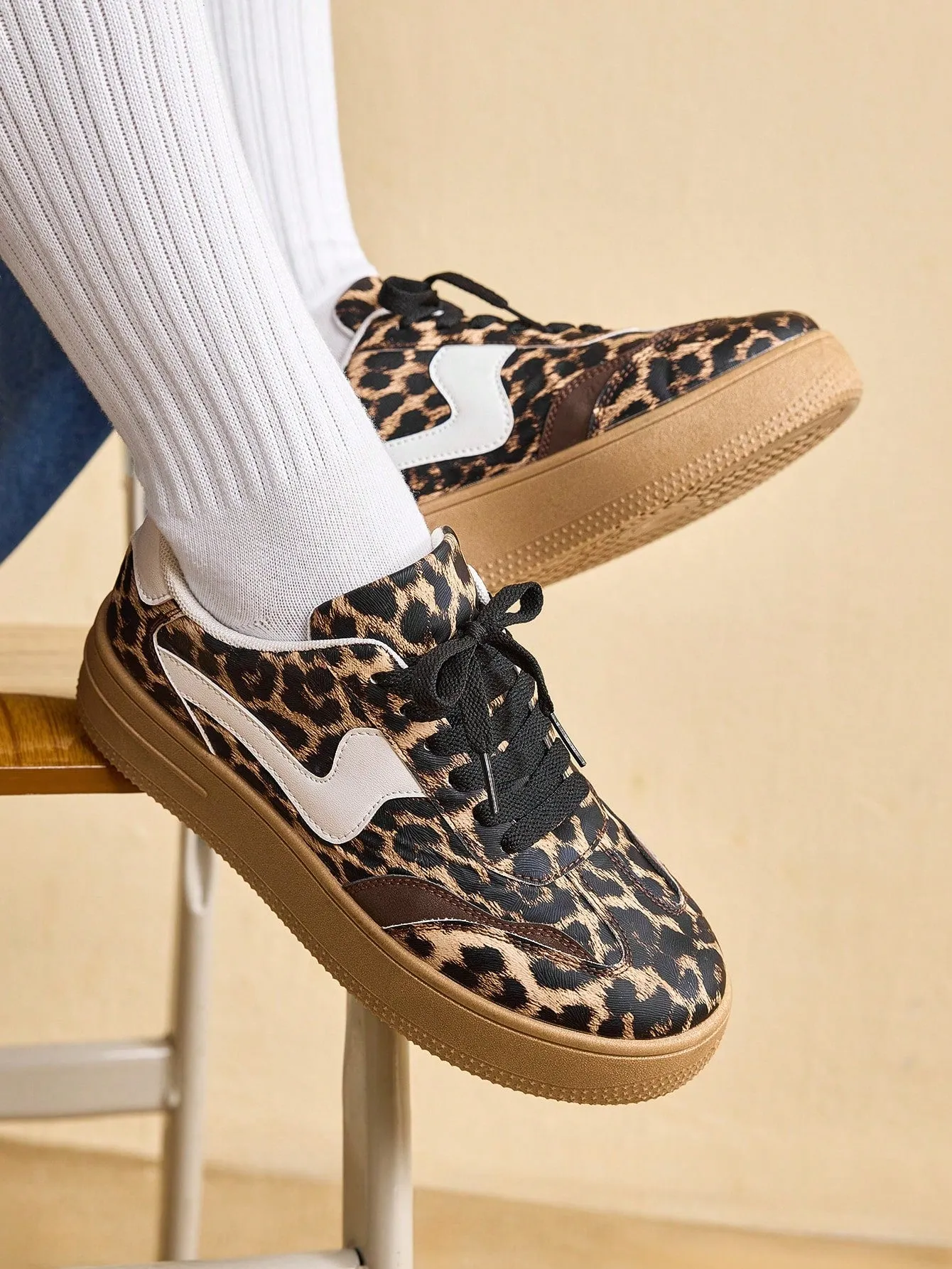 Leopard Print Leisure Chunky Sneakers