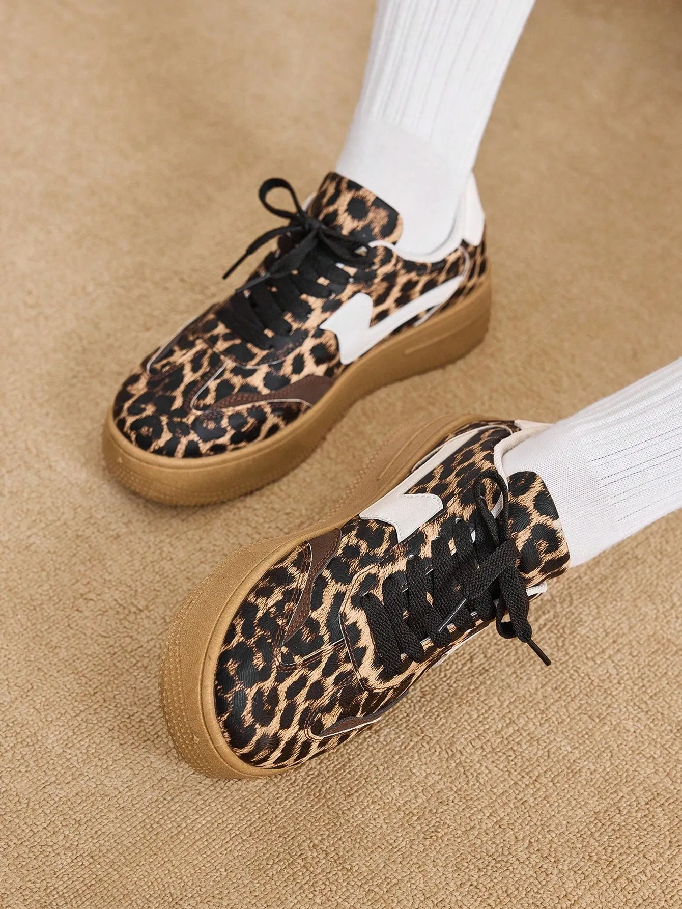 Leopard Print Leisure Chunky Sneakers