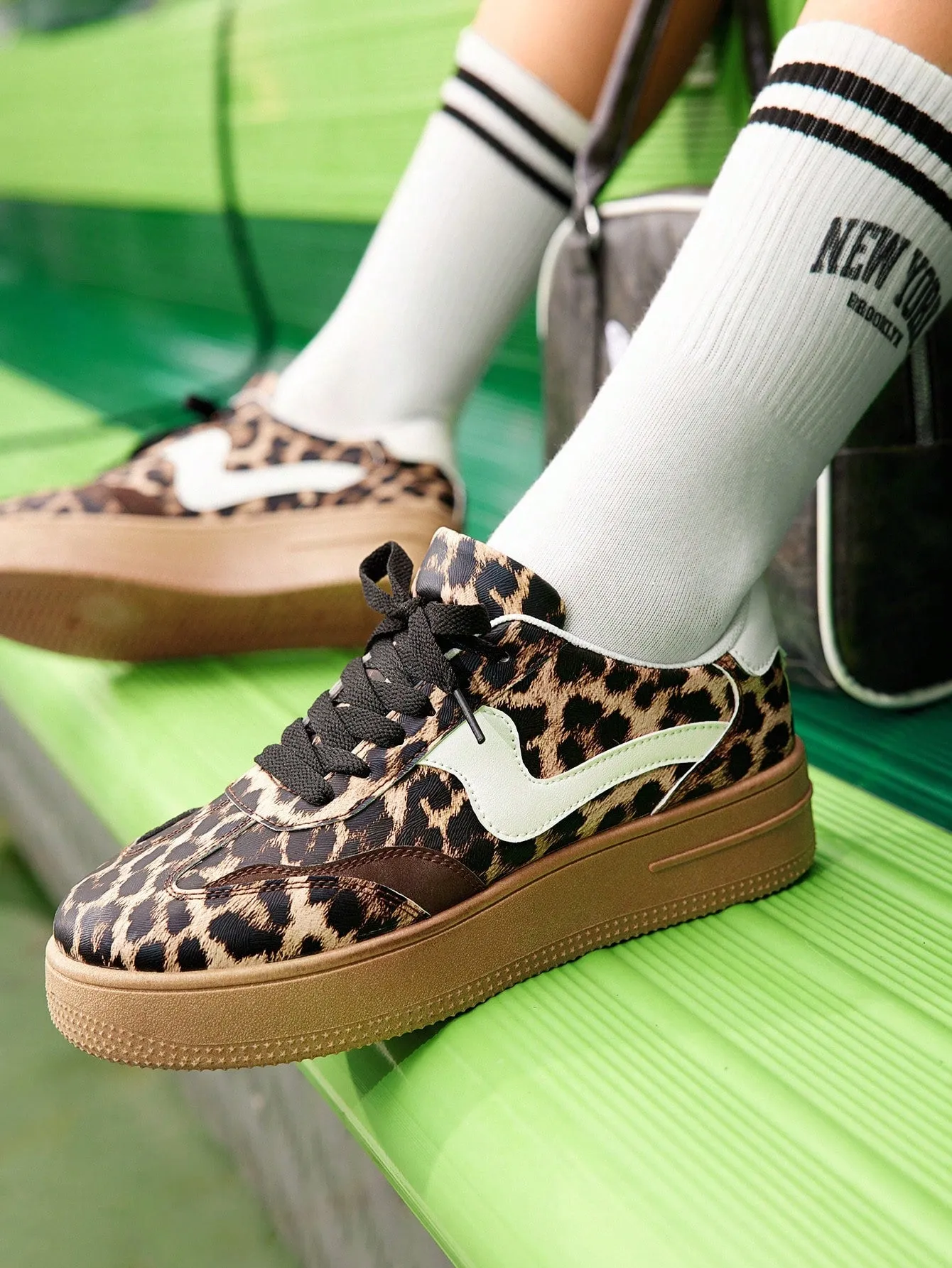 Leopard Print Leisure Chunky Sneakers