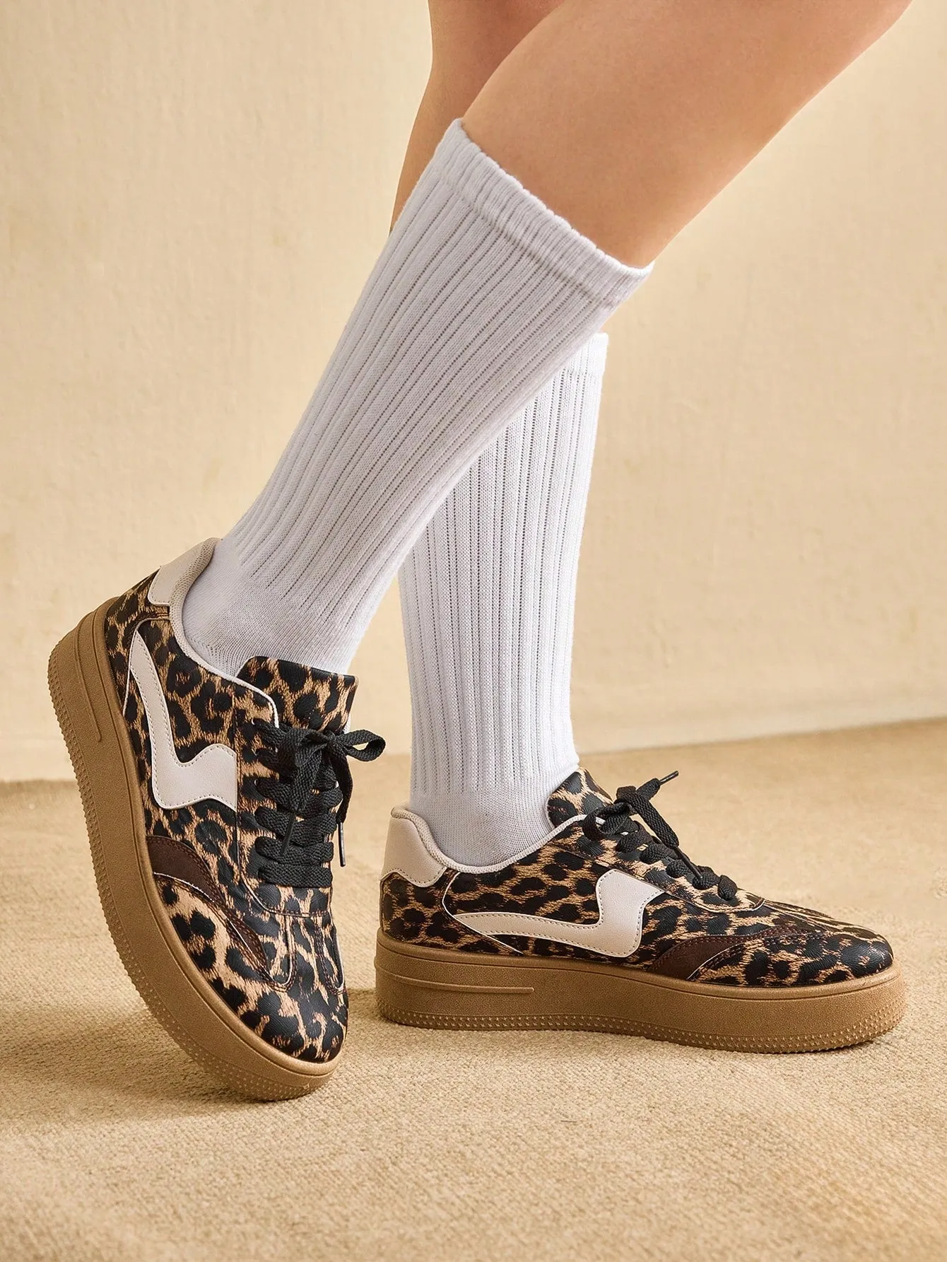 Leopard Print Leisure Chunky Sneakers
