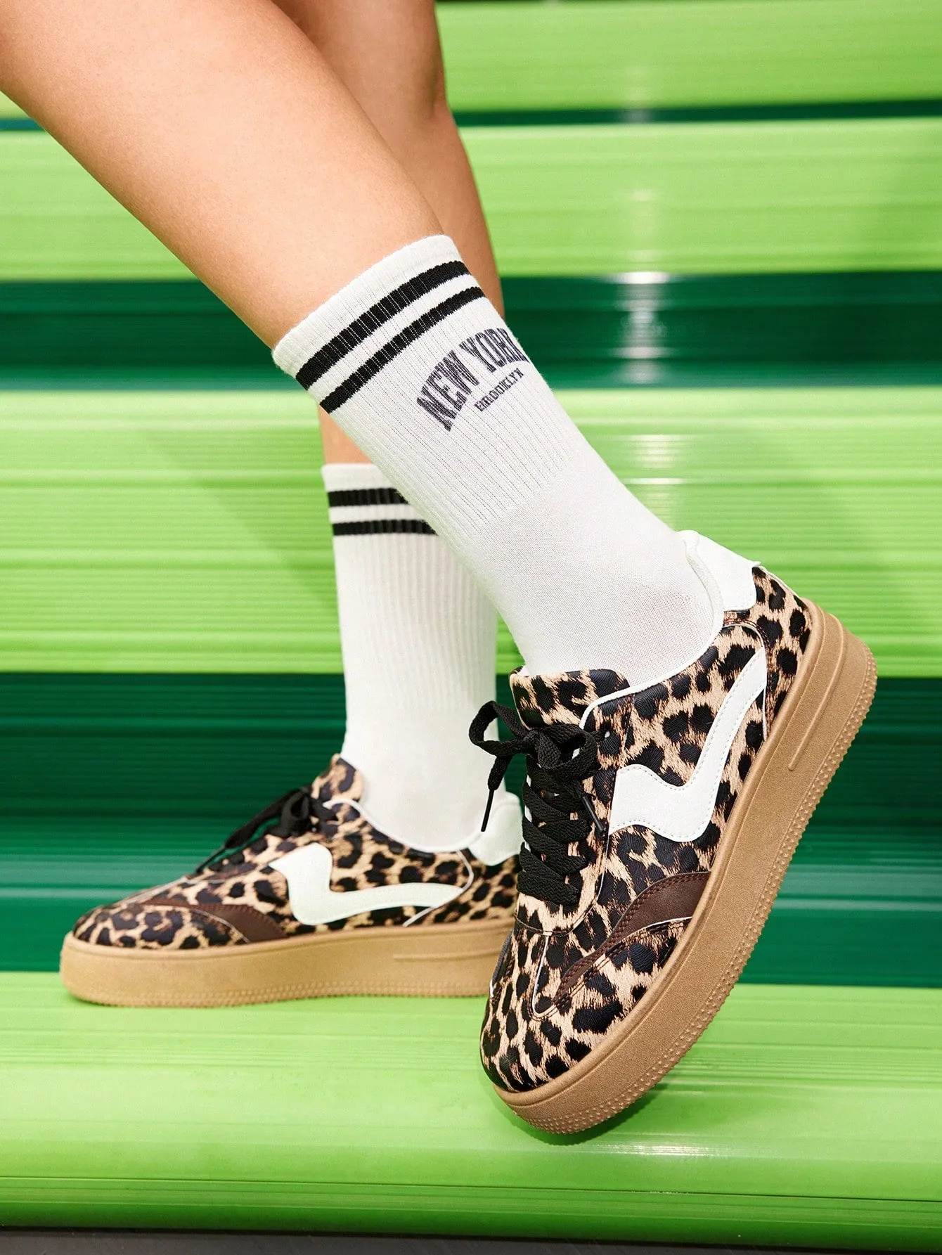 Leopard Print Leisure Chunky Sneakers