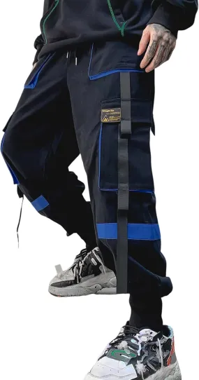 Men's Jogger Pants Techwear Hip Hop Harem Pants Streetwear Tactical Track Pants with Drawstring