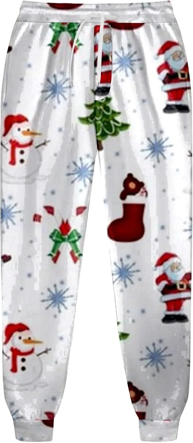 Mens Sweatsuits 2 Piece Set Set Funny Christmas Tracksuit 2 Piece Funny Reindeer Casual Sport Jogging Suits with