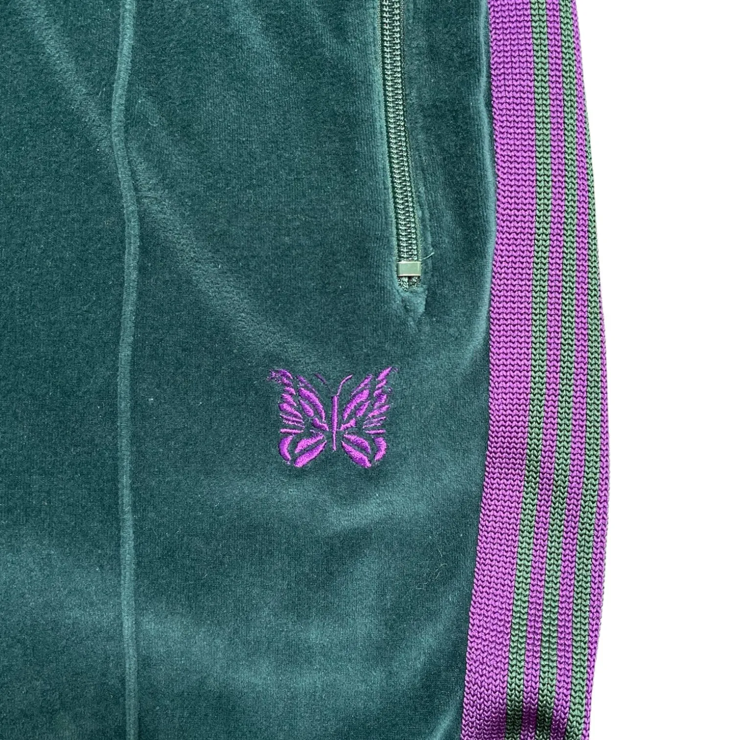 Needles Track Pants Green Purple Suede Pre-Owned