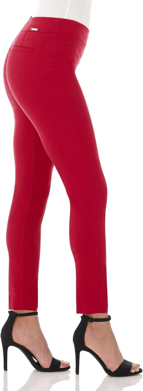 Rekucci Women's Ease into Comfort Slim Ankle Pant with Snaps
