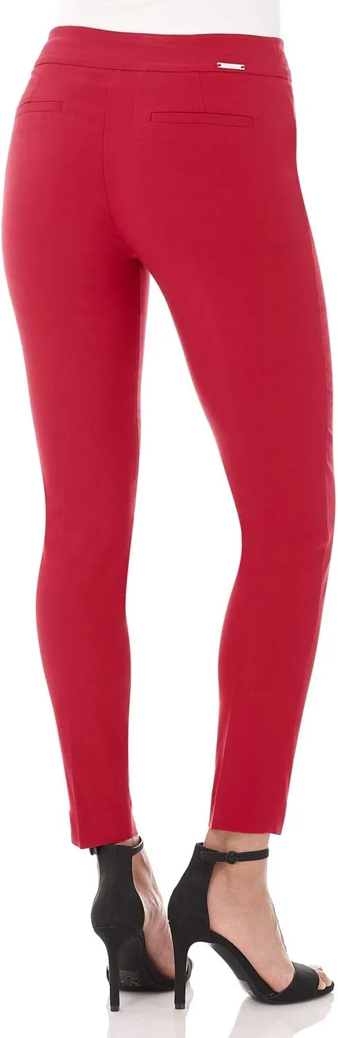 Rekucci Women's Ease into Comfort Slim Ankle Pant with Snaps