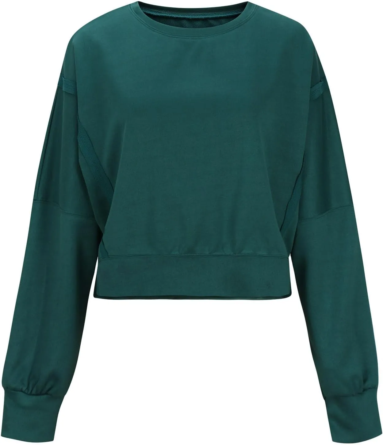 Women Crewneck Cropped Sweatshirt Oversized Causal Pullover Tops No Hood Crop Sweatshirts Trendy 2024 Fall Clothes