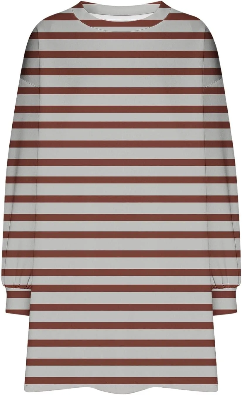 Womens Oversized Sweatshirts Plus Size Long Sleeve Stripe Pullover Tops Casual Crewneck Shirts Fashion Fall Outfits 2024
